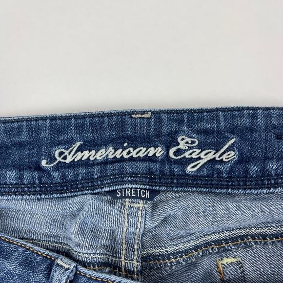 American Eagle Jeans Womens 12 Regular Slim Boot Stretch Blue Denim - Picture 2 of 11
